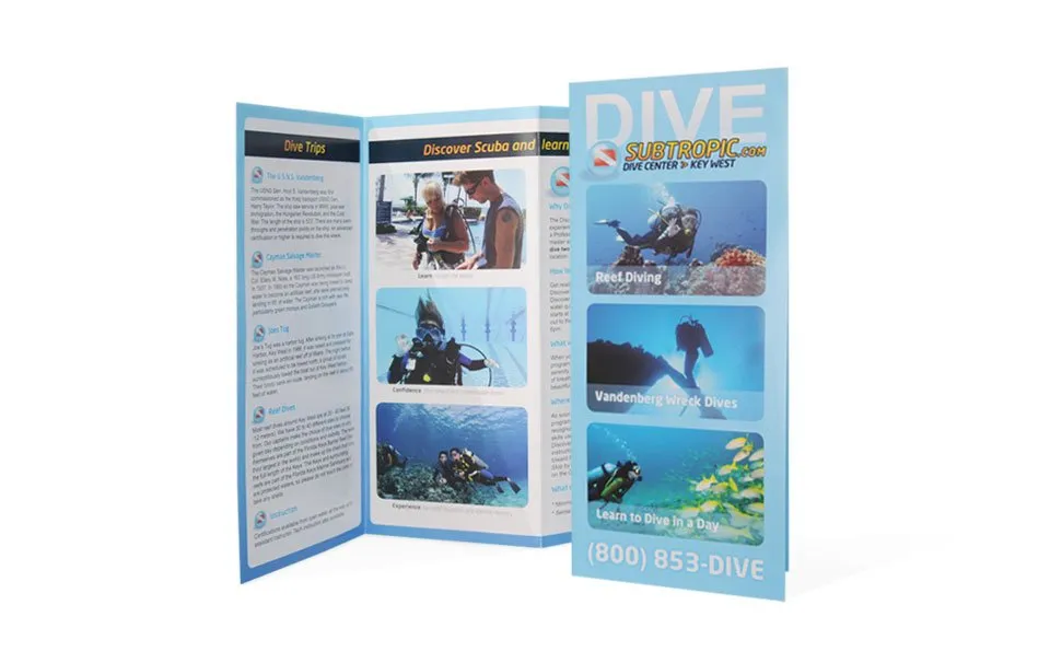 Subtropic Key West Diving trifold design