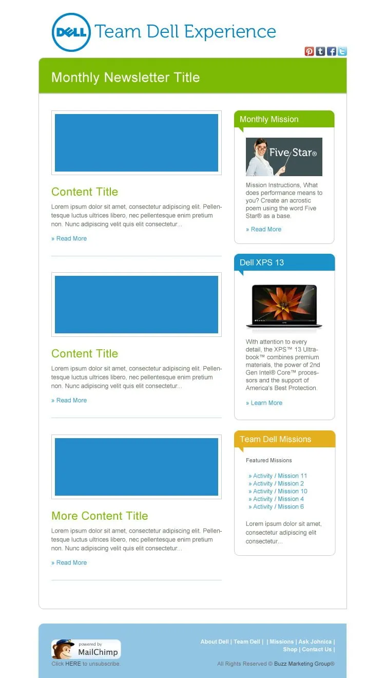 Dell Email Blast Design