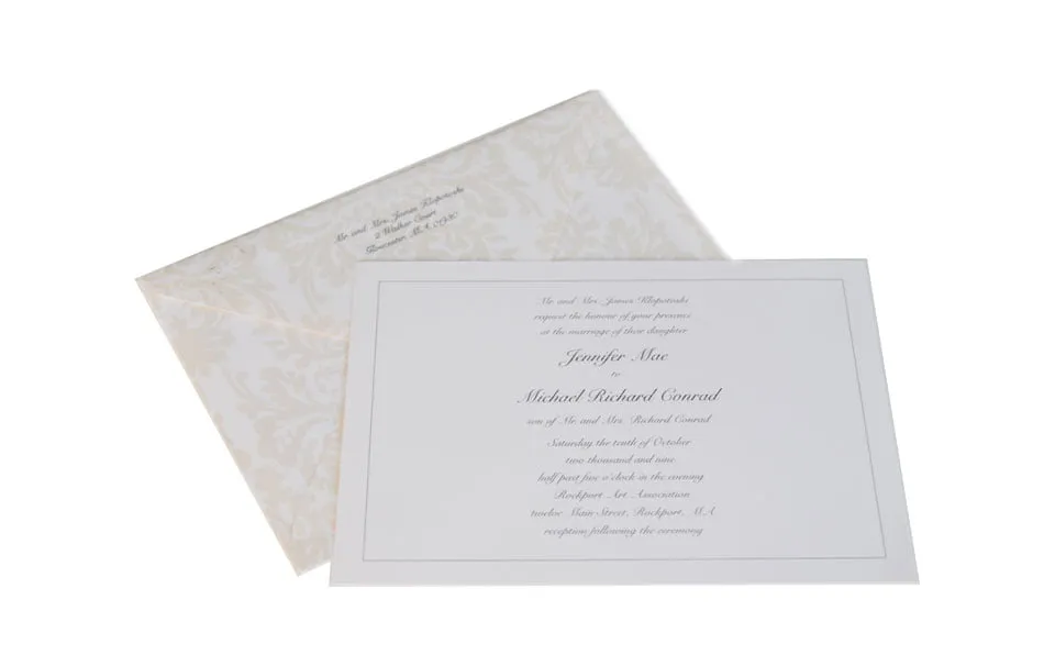 Wedding Invitation Card Classic and Flowers