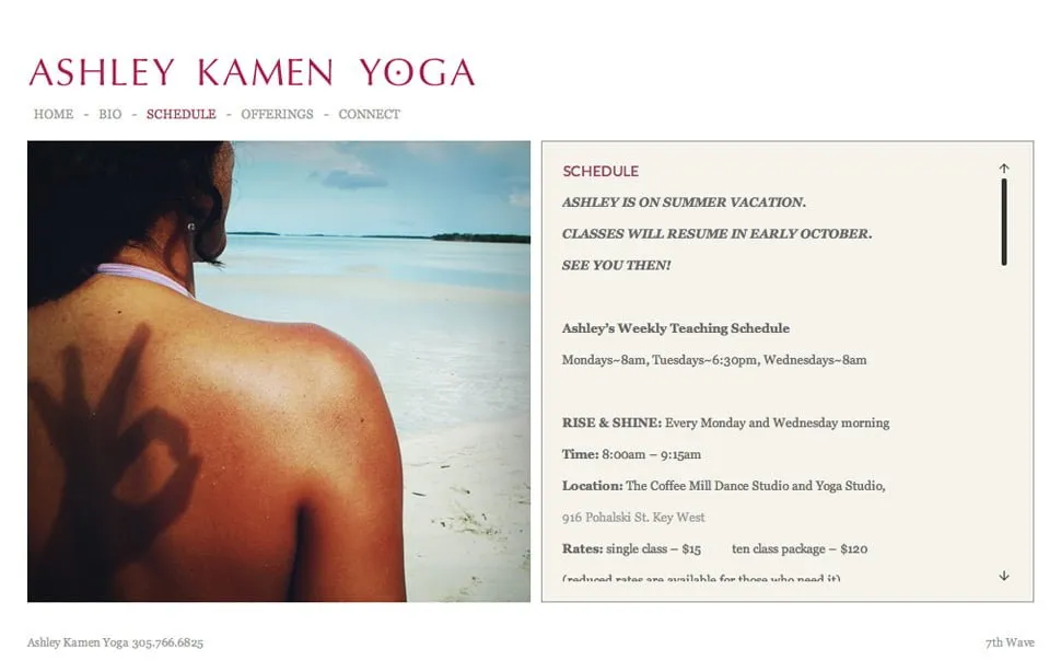Ashley kamen yoga website key west