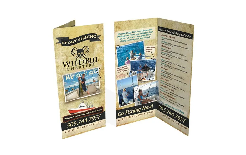 Wild Bill Charters Key West Rack Card Design