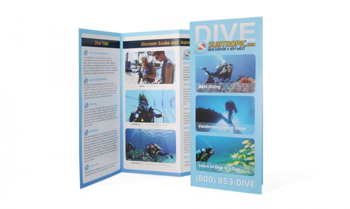 Subtropic Key West Diving trifold design