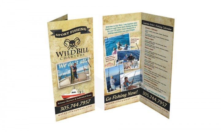 Wild Bill Charters Key West Rack Card Design