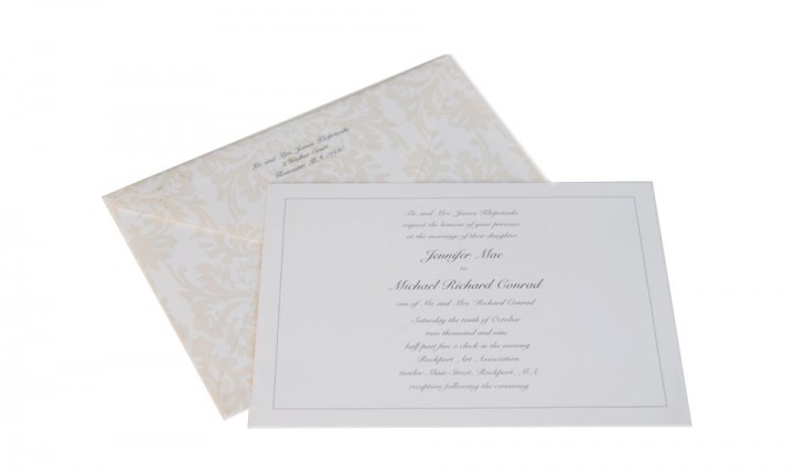 Wedding Invitation Card Classic and Flowers